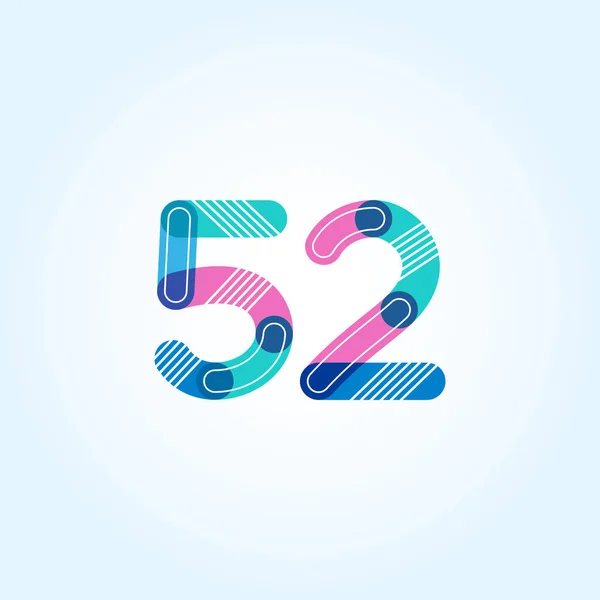 52 番号ロゴのアイコン — ストックベクタ