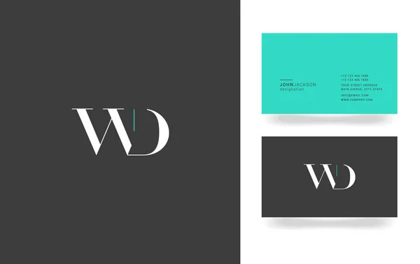 W & D Ícone do logotipo da letra , —  Vetores de Stock