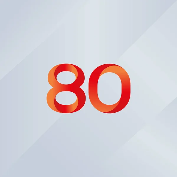 80 número icono del logotipo — Vector de stock