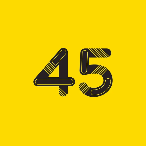 45 Zahl Logo-Symbol — Stockvektor