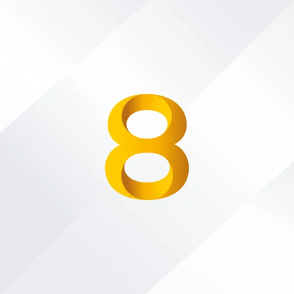 8 nomor ikon logo - Stok Vektor