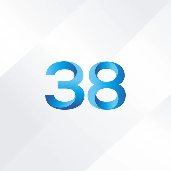 38 nummer Logo ikon — Stock vektor