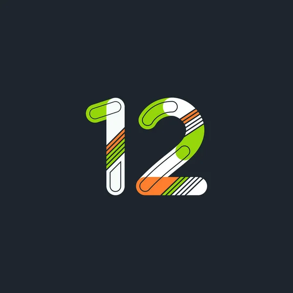 12 numer ikona Logo — Wektor stockowy