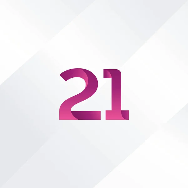 21 número icono del logotipo — Vector de stock