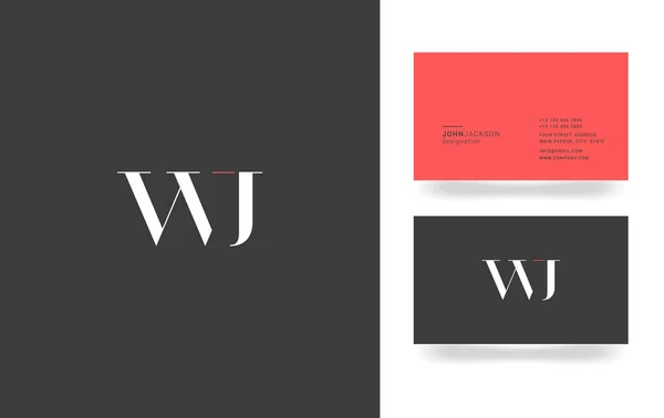 Icona logo lettera W & J , — Vettoriale Stock