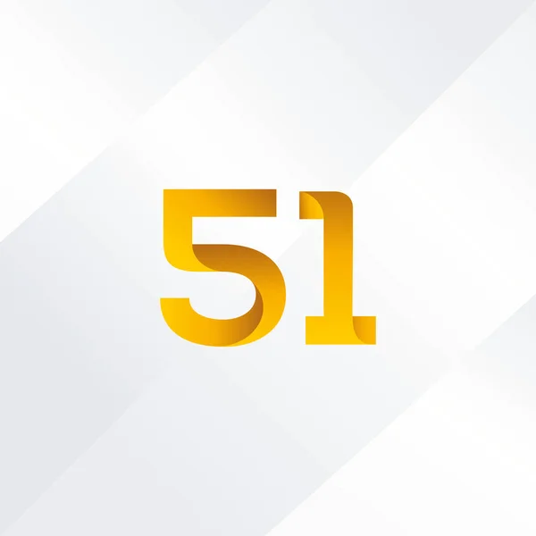 Número 51 Ícone do logotipo — Vetor de Stock