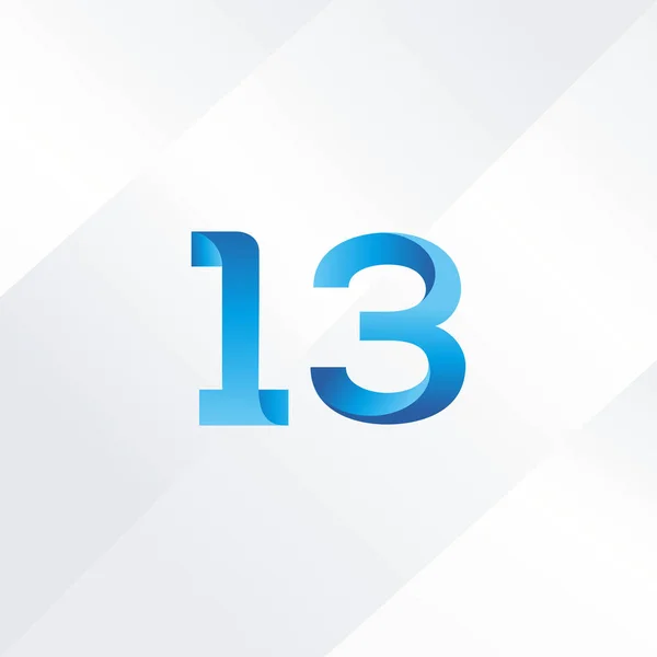 13-Zahl Logo-Symbol — Stockvektor