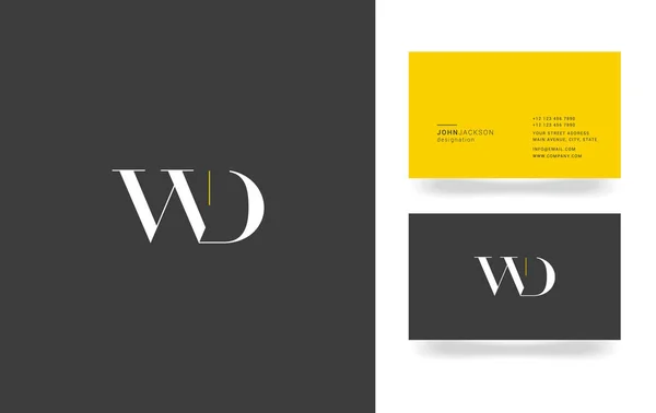 Icono de logotipo de letra W & D , — Vector de stock