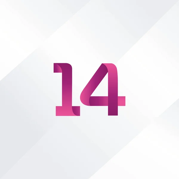 14 nummer Logo ikon — Stock vektor