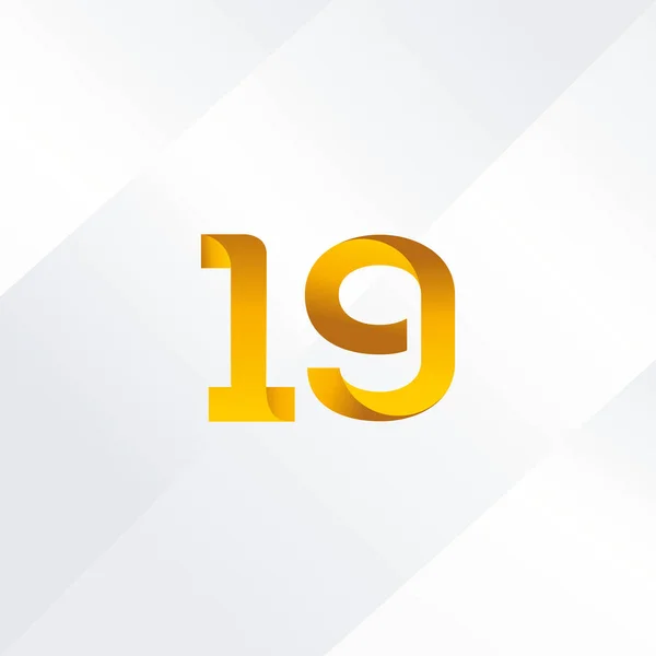 Ícone do logotipo de 19 números — Vetor de Stock