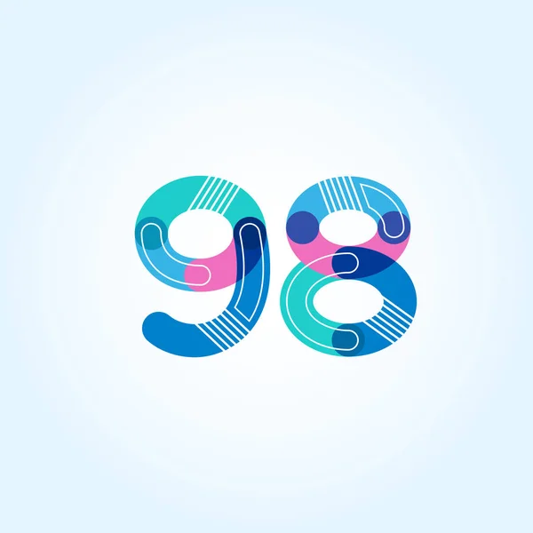 98 αριθμός εικονίδιο με το λογότυπο — Διανυσματικό Αρχείο