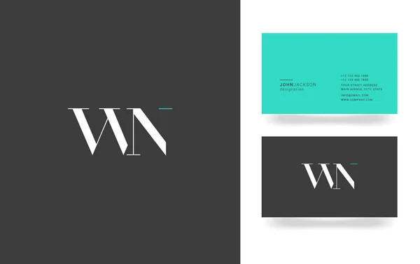 Ícone do logotipo da letra W & N , — Vetor de Stock