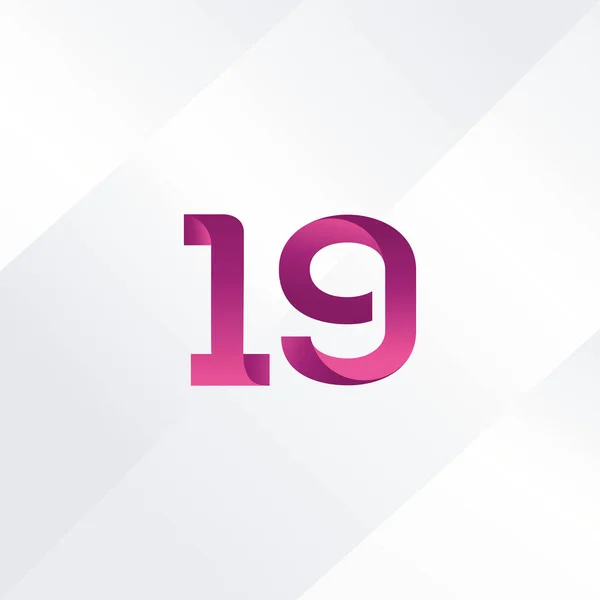 19 αριθμός εικονίδιο με το λογότυπο — Διανυσματικό Αρχείο