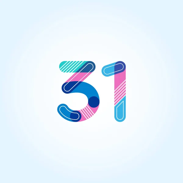31 number Logo Icon — Stock Vector