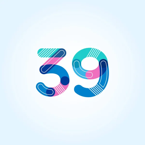 39 αριθμός εικονίδιο με το λογότυπο — Διανυσματικό Αρχείο