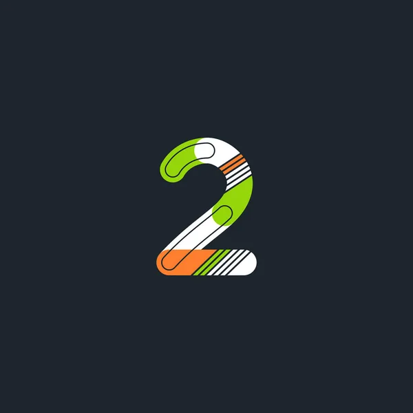 Ícone de logotipo de 2 números —  Vetores de Stock