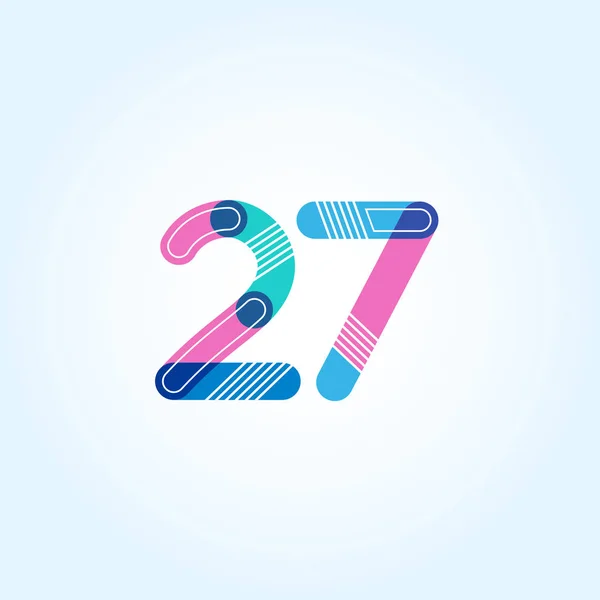 Ícone do logotipo do número 27 — Vetor de Stock