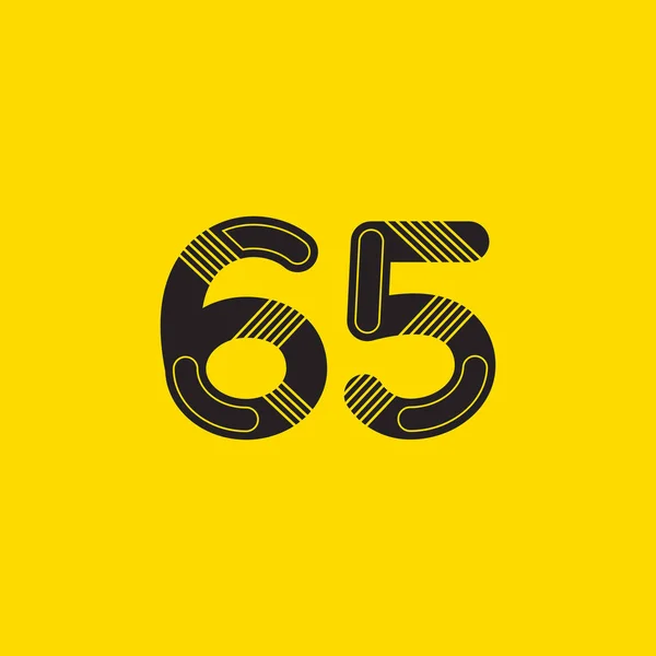 65 szám logó ikon — Stock Vector