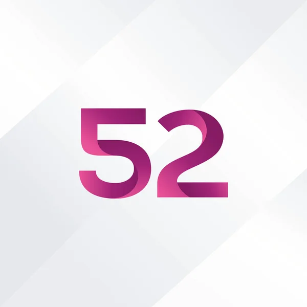 52 nummer Logo pictogram — Stockvector