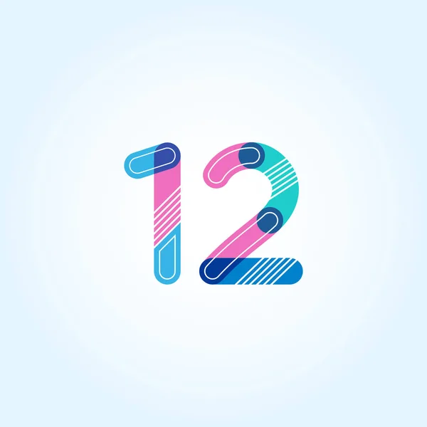 Ícone de logotipo de 12 números — Vetor de Stock