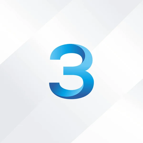 3 nummer Logo pictogram — Stockvector