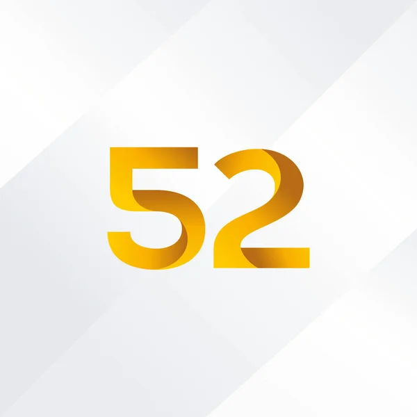 52 numero Icona con logo — Vettoriale Stock