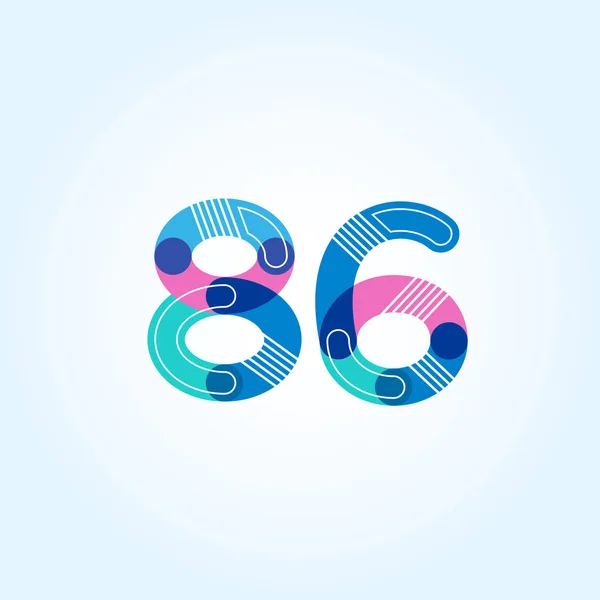 86 番号ロゴのアイコン — ストックベクタ
