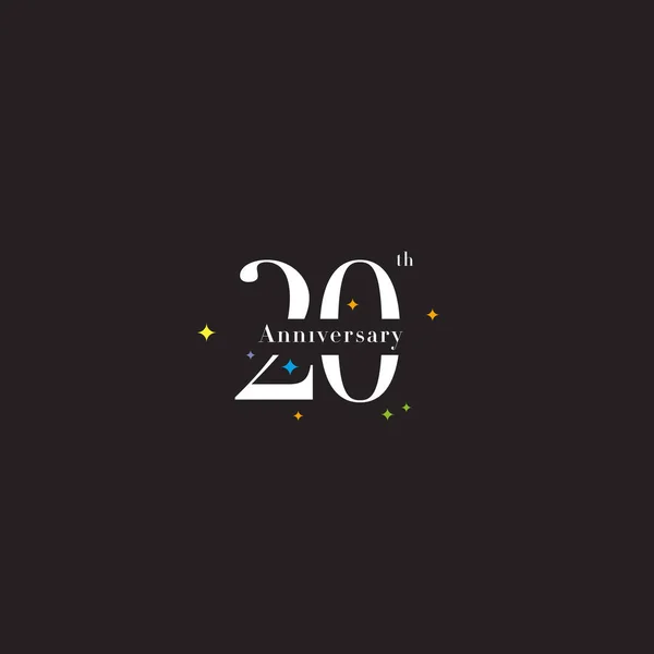 20ste verjaardag logo pictogram — Stockvector