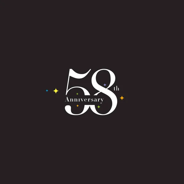 Ícone do logotipo do aniversário 58th — Vetor de Stock