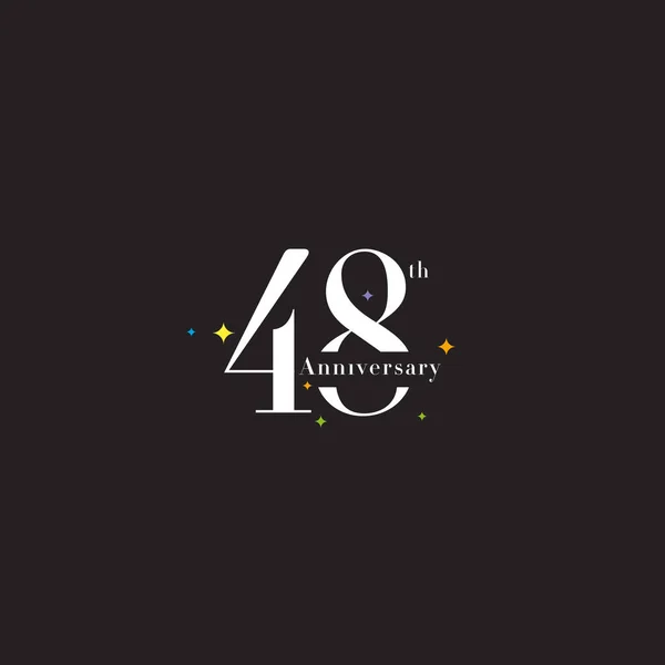 Icono del logotipo del 48º aniversario — Archivo Imágenes Vectoriales