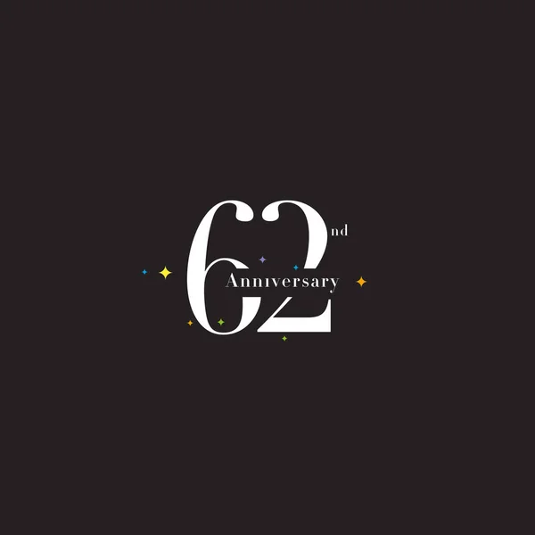 Icône du logo du 62e anniversaire — Image vectorielle