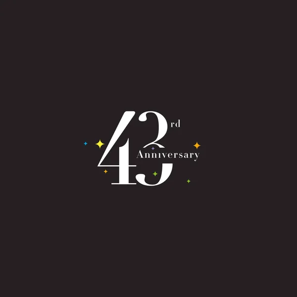 43th årsdagen logo ikon — Stock vektor