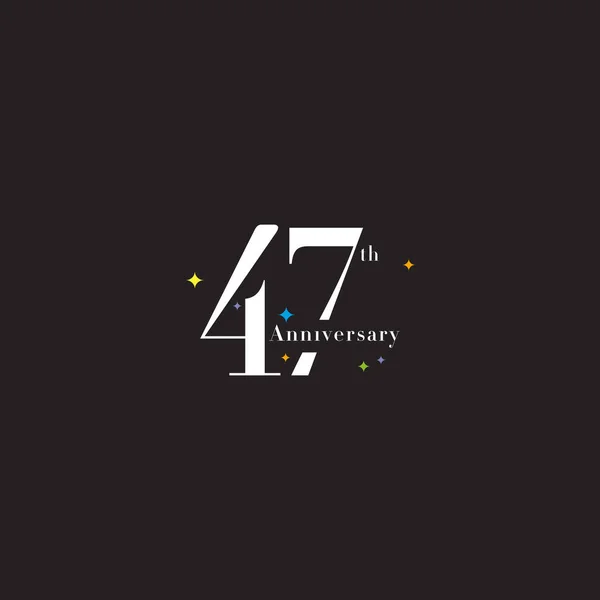 47. évfordulós logó ikon — Stock Vector