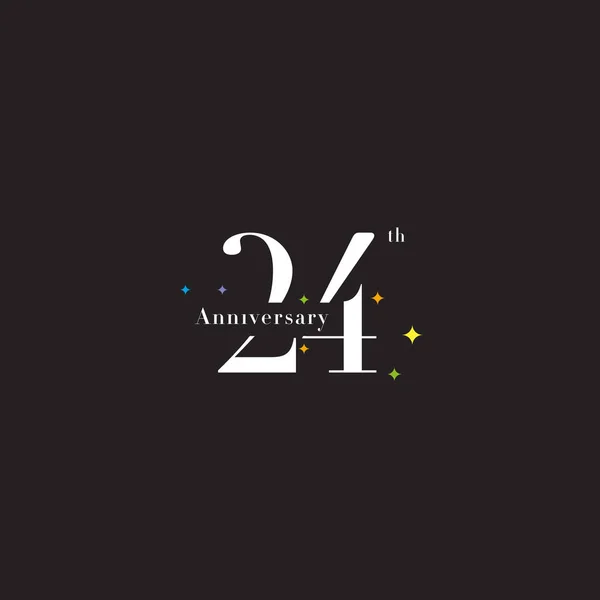 24 évfordulós logó ikon — Stock Vector