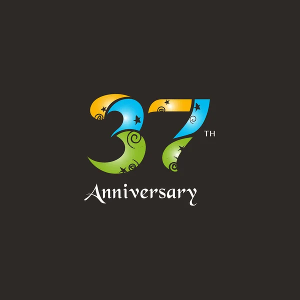 Icône logo anniversaire — Image vectorielle