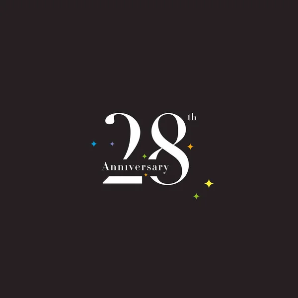 28e verjaardag logo pictogram — Stockvector