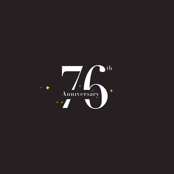 76 évfordulós logó ikon — Stock Vector