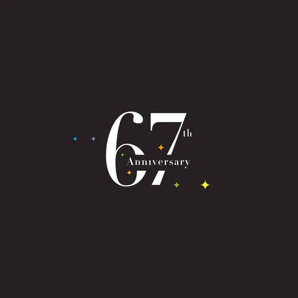 67ste verjaardag logo pictogram — Stockvector