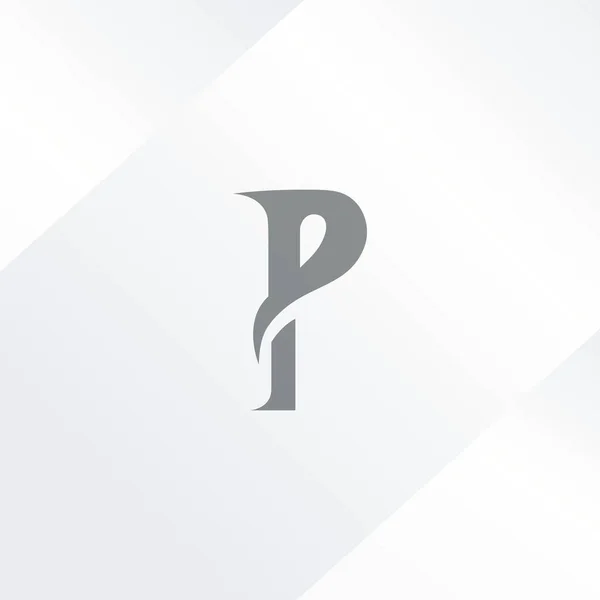 P logotipo da letra única — Vetor de Stock