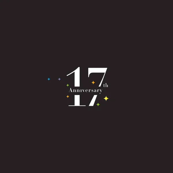 17th Anniversary logo icon — Stock Vector