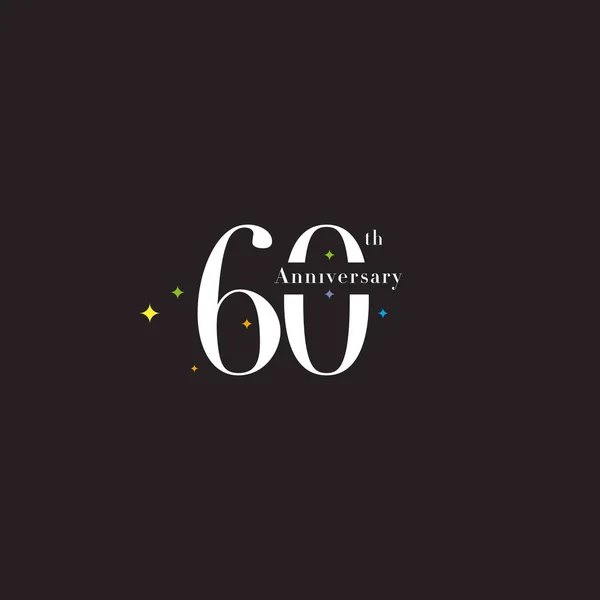 Icono del logotipo del 60º aniversario — Vector de stock