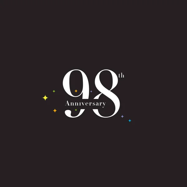 98: e årsdagen logo ikon — Stock vektor