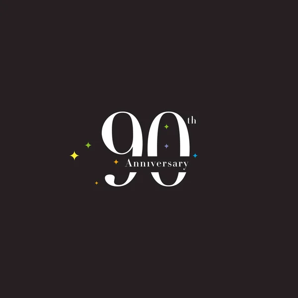 Icono del logotipo del 90º aniversario — Vector de stock