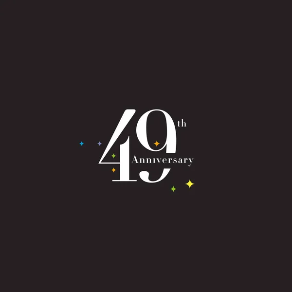 49th Anniversary icona del logo — Vettoriale Stock