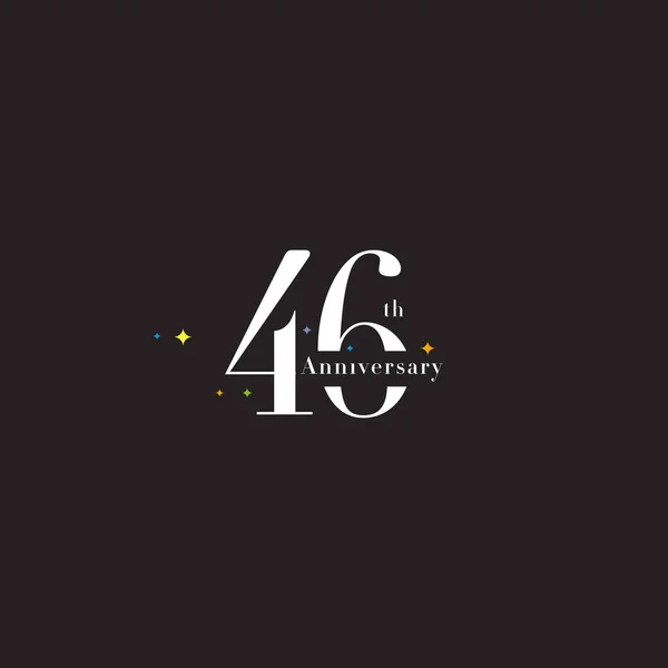 Icono del logotipo del 46 aniversario — Archivo Imágenes Vectoriales