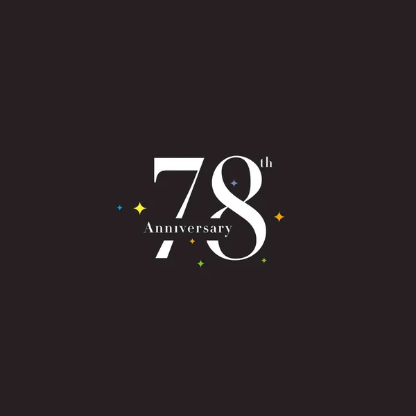 Ícone logotipo 78th aniversário — Vetor de Stock