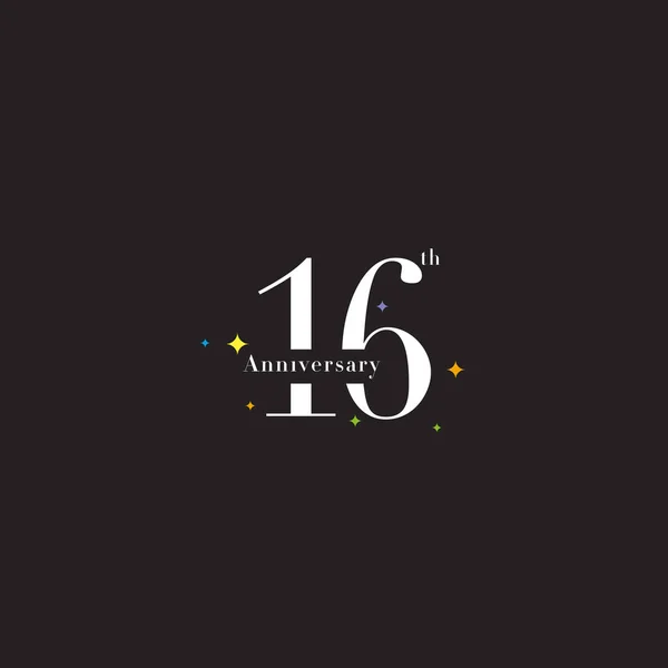 Logo-Ikone zum 16. Jahrestag — Stockvektor