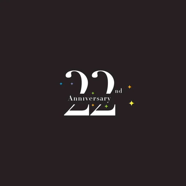 22 évfordulós logó ikon — Stock Vector