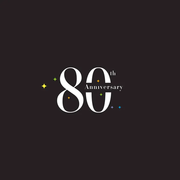 80ste verjaardag logo pictogram — Stockvector