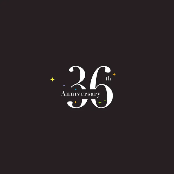 36 yıldönümü logo simge — Stok Vektör